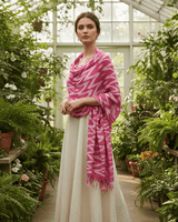Shawl Pink Waves - Ecofriendly Tie Dyed Cotton Accessory - Quetzal Artisan
