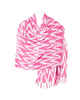 Shawl Pink Waves - Ecofriendly Tie Dyed Cotton Accessory - Quetzal Artisan