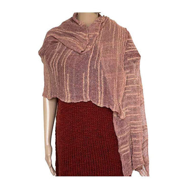 Shawl Sand Brown - Handmade of Thin Pima Cotton and Bamboo - Quetzal Artisan