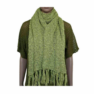 Shawl Spring Green - Handwoven with Organic Pima Cotton - Quetzal Artisan