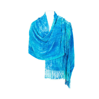 Shawl Turquoise - Fairtrade Tie Dyed Organic Bamboo Wrap - Quetzal Artisan