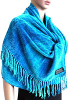 Shawl Turquoise - Fairtrade Tie Dyed Organic Bamboo Wrap - Quetzal Artisan