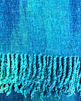 Shawl Turquoise - Fairtrade Tie Dyed Organic Bamboo Wrap - Quetzal Artisan