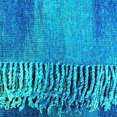 Shawl Turquoise - Fairtrade Tie Dyed Organic Bamboo Wrap - Quetzal Artisan