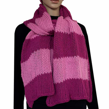 Shawl and Hat Pink Magenta - Organic Cotton and Merino Wool - Quetzal Artisan