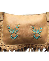 Shoulder Bag Brown Mooshide - Fringed Traditional Native Bag - Quetzal Artisan