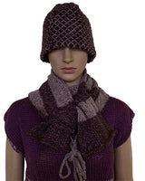 Scarf and Hat Mulberry Seashell - Alpaca Wool - Elegant & Warm - Quetzal Artisan