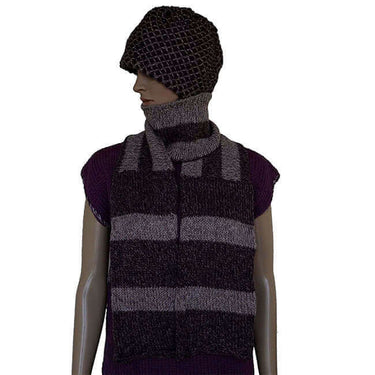 Scarf and Hat Mulberry Seashell - Alpaca Wool - Elegant & Warm - Quetzal Artisan