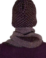 Scarf and Hat Mulberry Seashell - Alpaca Wool - Elegant & Warm - Quetzal Artisan