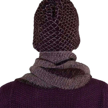 Scarf and Hat Mulberry Seashell - Alpaca Wool - Elegant & Warm - Quetzal Artisan