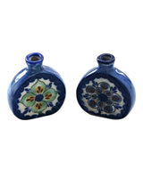 Small Flower Vases Blue - Stoneware - Handmade & Fairtrade - Quetzal Artisan