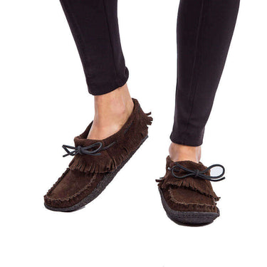 Suede Moccasins Brown - Outdoors - Traditional Women Shoes - Quetzal Artisan