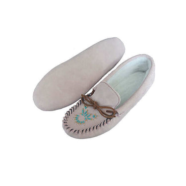 Suede Moccasins Light Pink - Indoor Use - Women Slippers - Quetzal Artisan