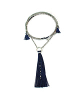 Tassel Necklace Navy Blue - Handmade and Fairtrade Jewelry - Quetzal Artisan