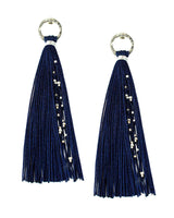 Tassel Earrings Navy Blue - Handmade - Beautiful & Fairtrade - Quetzal Artisan