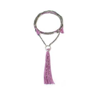 Tassel Necklace Lavender - Handmade, Beautiful and Fairtrade - Quetzal Artisan