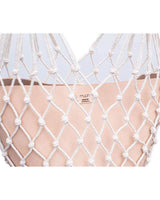 Vegan Handbag Ecru - Cotton Net Bag with Vegan Leather Pouch - Quetzal Artisan