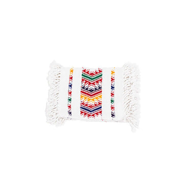 White Multicolor Coasters- Set of 6 - Cotton - Fairtrade - Quetzal Artisan