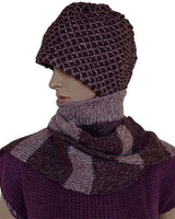 Scarf and Hat Mulberry Seashell - Alpaca Wool - Elegant & Warm - Quetzal Artisan