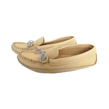 Moccasins Natural Moosehide - Mens Slippers - Made in Canada - Quetzal Artisan