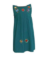 Girls Green Dress Daisys 8 - Age 2-3 years - Pretty & Fair - Quetzal Artisan