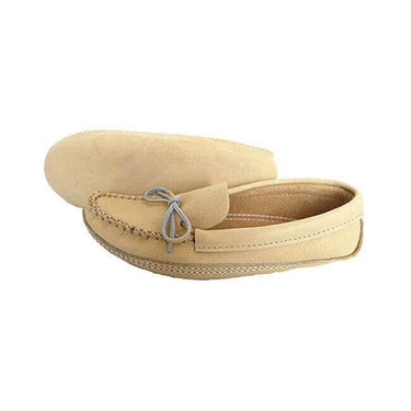 Moccasins Natural Moosehide - Mens Slippers - Made in Canada - Quetzal Artisan