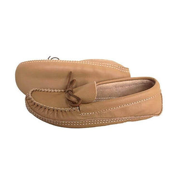 Men Moccasins Moosehide Brown - Handmade Canadian Slippers - Quetzal Artisan
