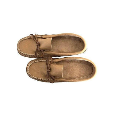 Men Moccasins Moosehide Brown - Handmade Canadian Slippers - Quetzal Artisan