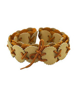 Belt Natural Yellow - Leather - Aboriginal Design + Handmade - Quetzal Artisan