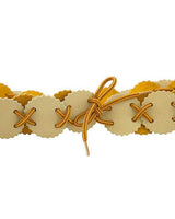 Belt Natural Yellow - Leather - Aboriginal Design + Handmade - Quetzal Artisan