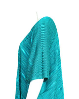 Aquamarine Summer Poncho - Natural Dyed Cotton Tunic - Quetzal Artisan