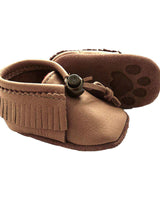 Baby Moccasins Bear Paw - Hiawatha Mooshide Babies Slippers - Quetzal Artisan