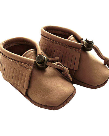 Baby Moccasins Bear Paw - Hiawatha Mooshide Babies Slippers - Quetzal Artisan