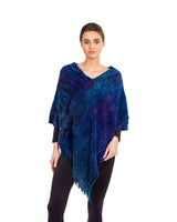 Poncho Blue Purple - Organic Bamboo - Handmade and Fairtrade - Quetzal Artisan