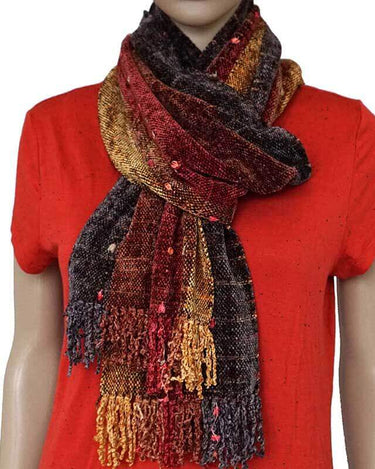 Bamboo Scarf Autumn - With Ribbon - Beautiful and Fairtrade - Quetzal Artisan