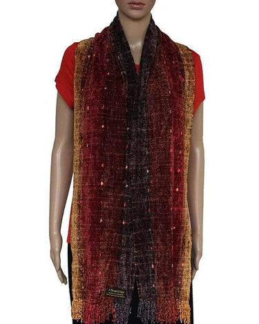 Bamboo Scarf Autumn - With Ribbon - Beautiful and Fairtrade - Quetzal Artisan