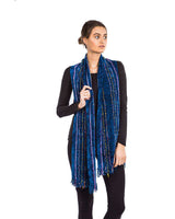 Bamboo Scarf Blue - Handmade of Organic Bamboo - Fairtrade - Quetzal Artisan