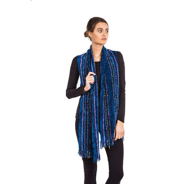 Bamboo Scarf Blue - Handmade of Organic Bamboo - Fairtrade - Quetzal Artisan