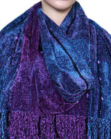 Bamboo Scarf Blue Purple - Hand-dyed - Beautiful & Fairtrade - Quetzal Artisan