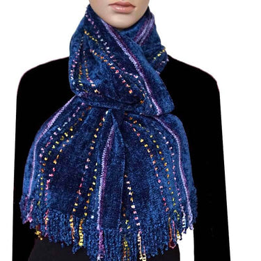 Bamboo Scarf Blue - Handmade of Organic Bamboo - Fairtrade - Quetzal Artisan