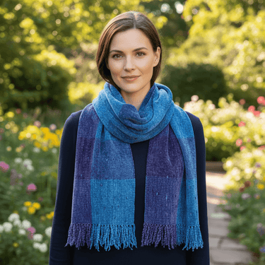 Bamboo Scarf Celestial Blue - Organic Bamboo - Mooi & Fairtrade - Quetzal Artisan