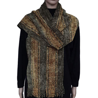 Bamboo Scarf Gold Taupe - Handmade, Beautiful and Fairtrade - Quetzal Artisan