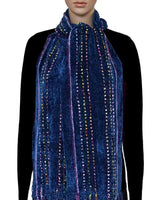 Bamboo Scarf Blue - With Ribbon - Beautiful and Fairtrade - Quetzal Artisan