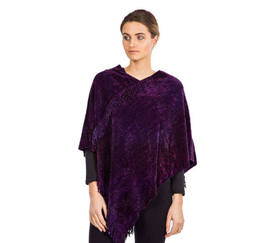 Poncho Purple - Bio Bamboo Chenille - Sustainable & Fairtrade - Quetzal Artisan