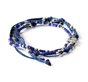 Bracelet Blue Smile - 2 strands - Handmade and Fairtrade - Quetzal Artisan