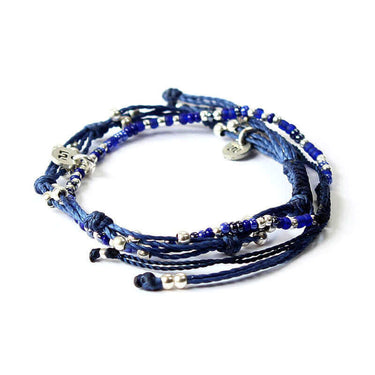 Bracelet Blue Smile - 2 strands - Handmade and Fairtrade - Quetzal Artisan