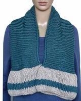 Bolero Scarf Blue Ocean - Crochet Necklace - Stylish and Warm - Quetzal Artisan