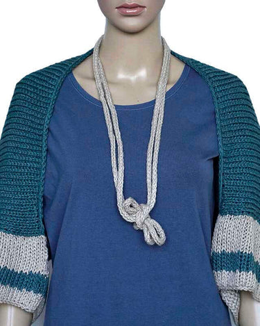 Bolero Scarf Blue Ocean - Crochet Necklace - Stylish and Warm - Quetzal Artisan