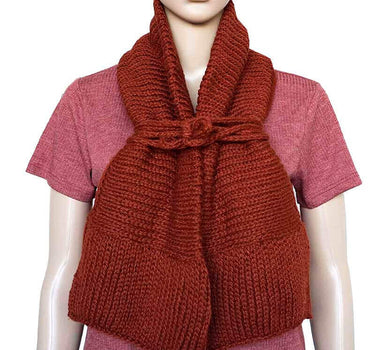 Bolero Scarf Bordeaux - Knitted Necklace - Stylish and Warm - Quetzal Artisan