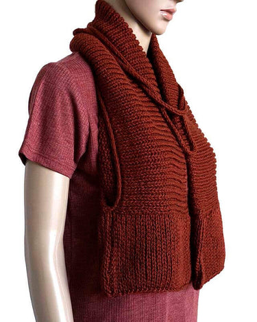 Bolero Scarf Bordeaux - Knitted Necklace - Stylish and Warm - Quetzal Artisan